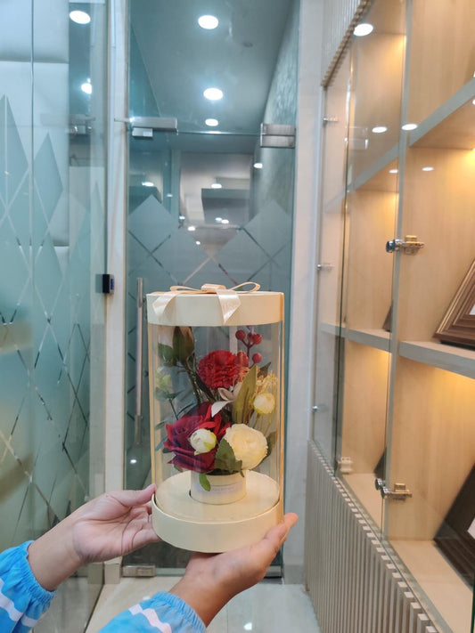 OPP Round Flower Box Bloombox Transparan Box Toko Bunga